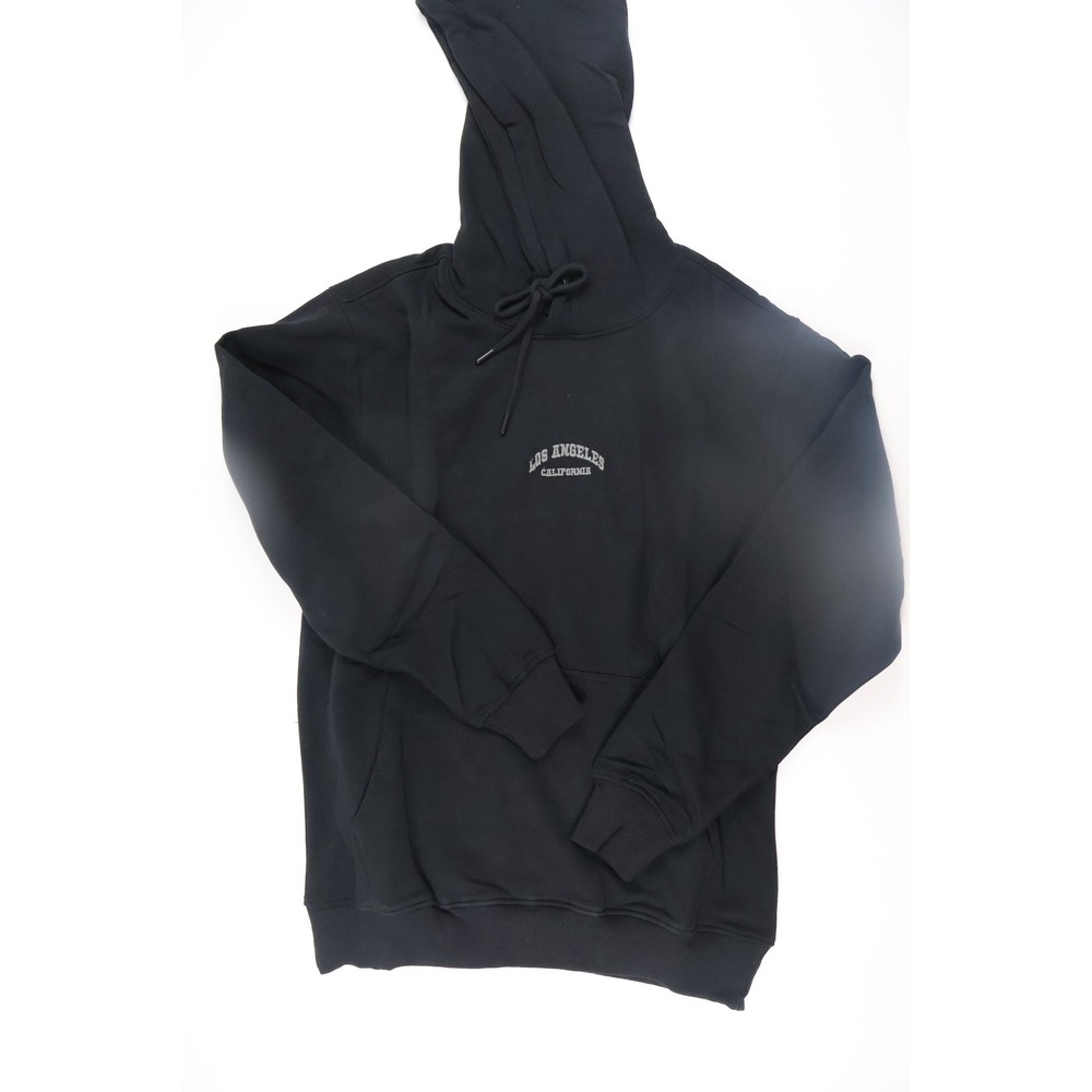 Public Supply Mens Hoodie Los Angeles California Black Relaxed Fit L NWT